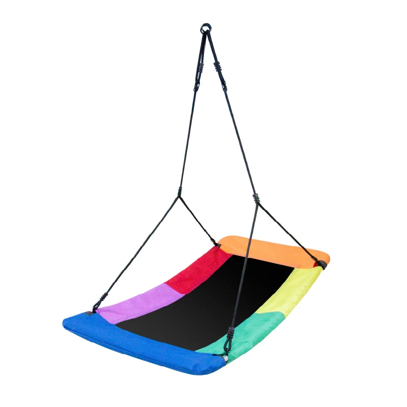 

Factory outlet custom color Rectangular garden baby swing chair outdoor furniture patio square swings chair for children