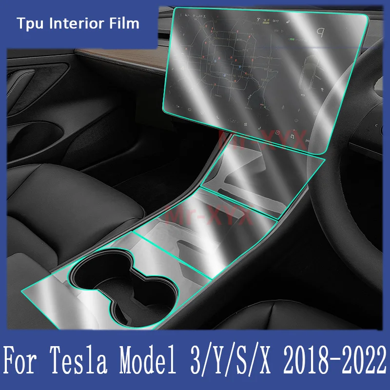 

For Tesla MODEL 3 Y X S 16-22 Car Interior Center Console Transparent TPU Protective Film Anti-scratch Repair Accessories Refit
