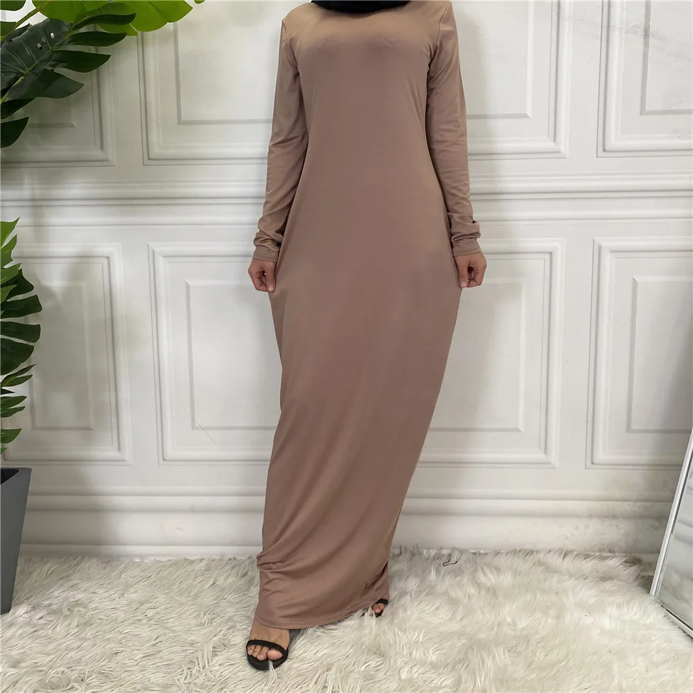 Muslim Dress Abaya for Women Solid Color Long Sleeve Hijab Dresses Middle East Turkey Arabic Dubai Islamic Clothes