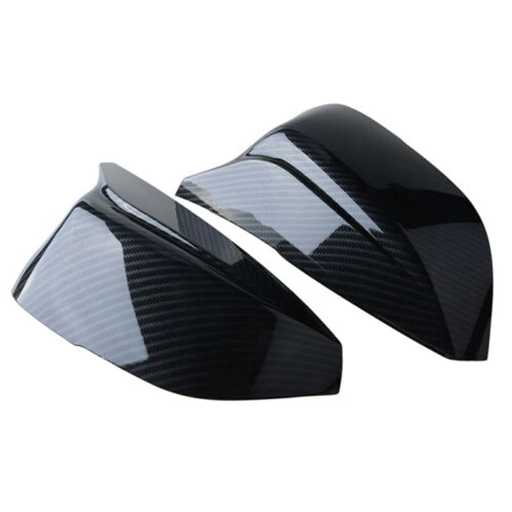 

Durable Mirror Cover Car Carbon Fiber Black Left And Right Replacement