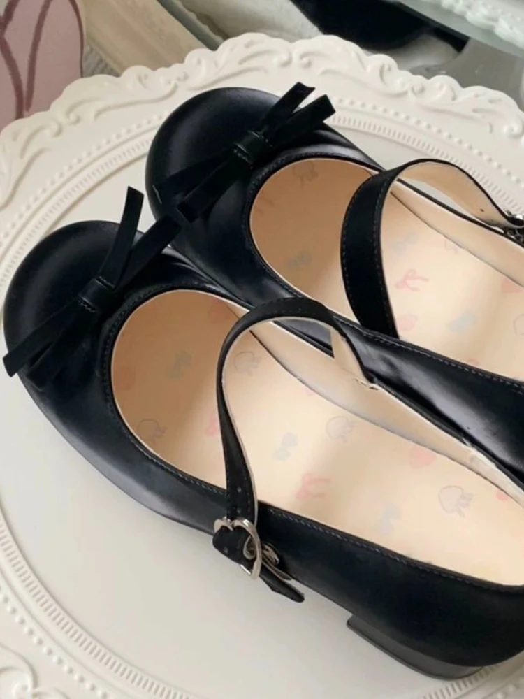 Kawaii Sweet Mary Janes Shoes женские летние новые однотонные туфли на платформе в японском
