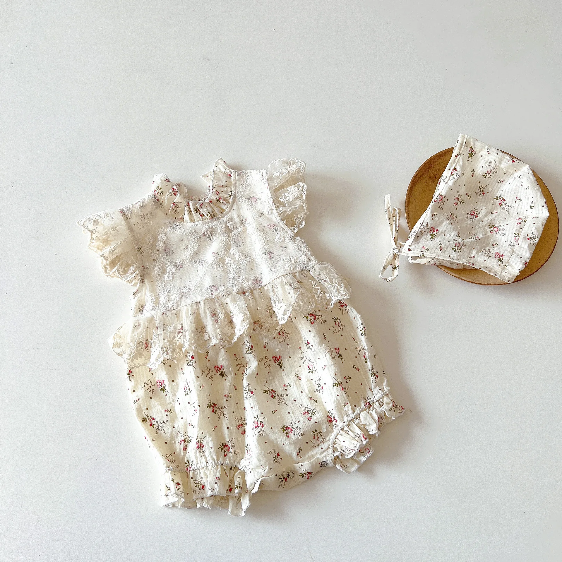 

Summer lace flying sleeve romper baby girl baby children romper jumpsuit romper