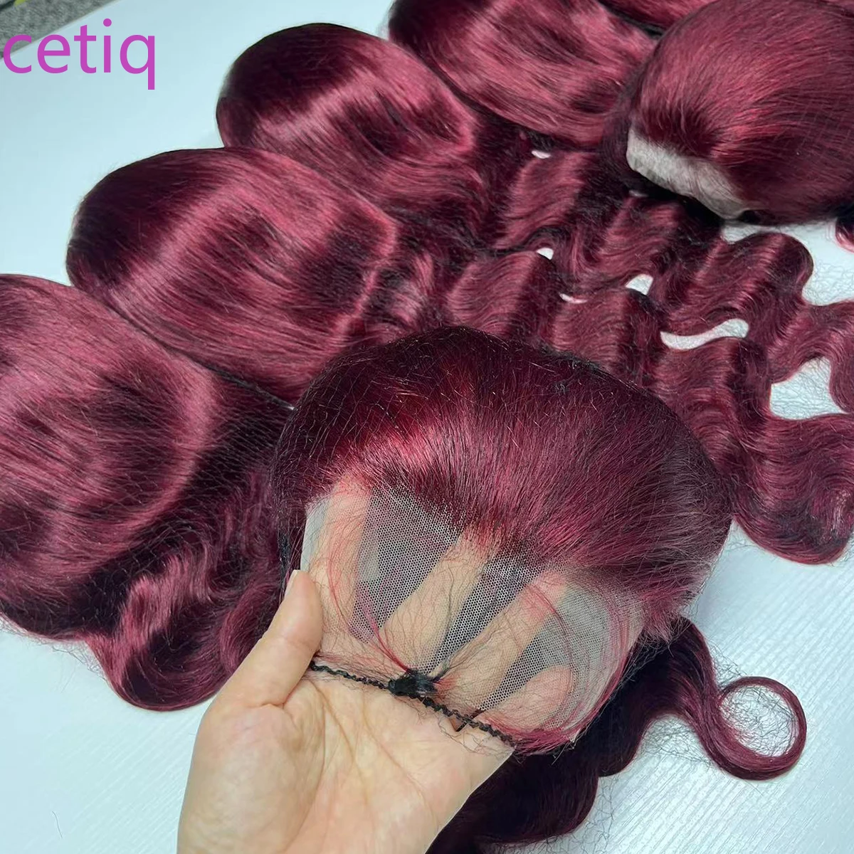 Парики на полной сетке бордового цвета 99J 13x4 парик из человеческих волос спереди