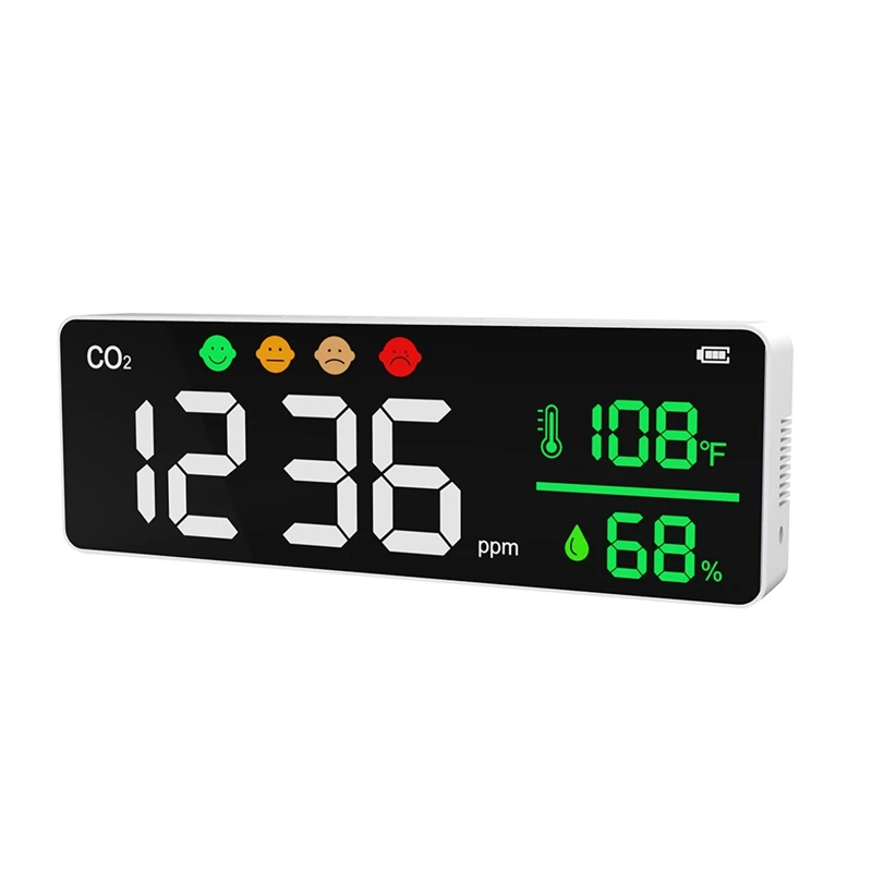 

CO2 Meter Indoor Air Quality Monitor Alarm LCD Digital Carbon Dioxide Temperature Humidity Detector NDIR Sensor Analyzer