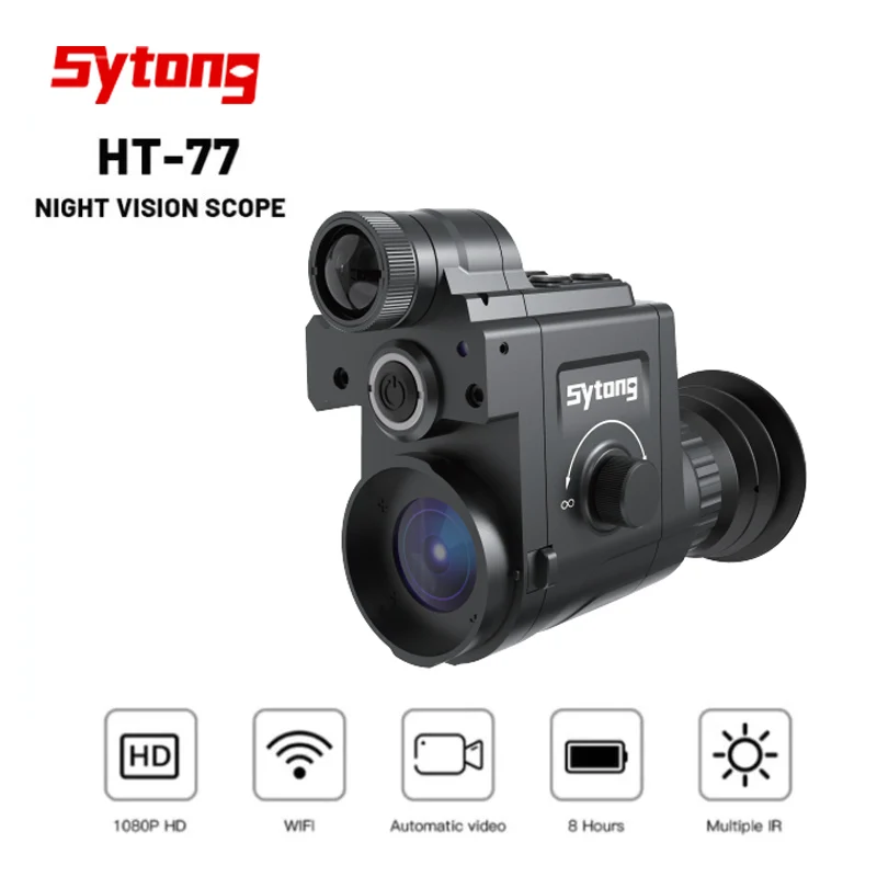 

Прицел Sytong HT-77 для охоты, инфракрасная монокулярная камера 12 мм, 16 мм, объектив с клипсой, Wi-Fi, HD, ночное видение, уличный лазерный прицел