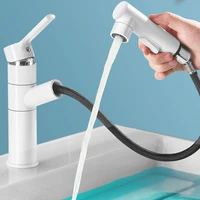 all copper body pull out rotating basin faucet bathroom washbasin basin face gargle hot and cold telescopic faucet