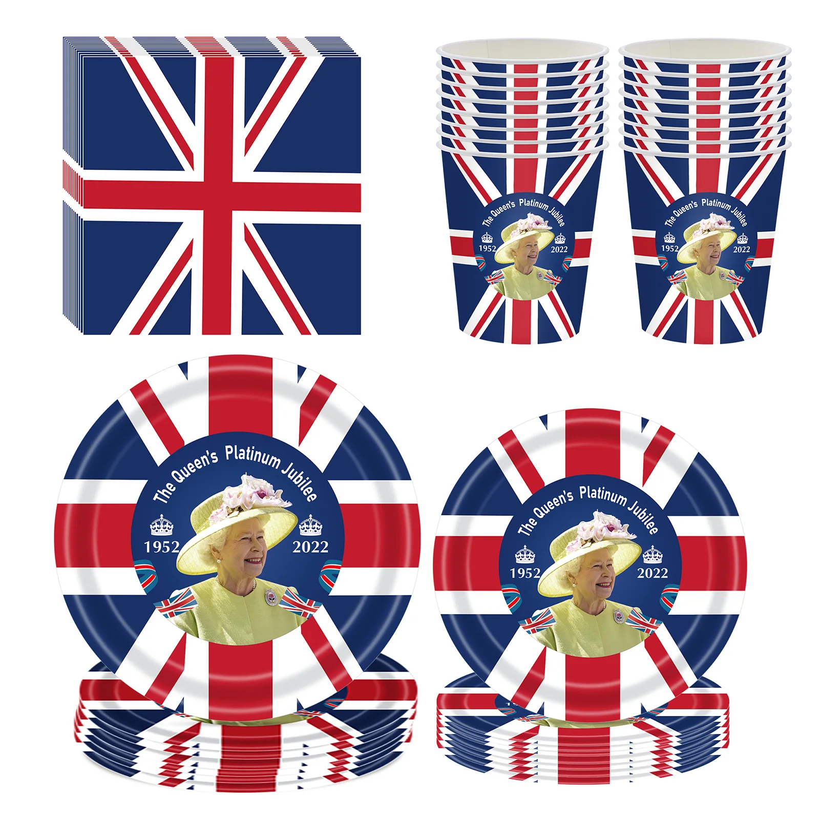 

68 шт., британский набор, бриллиантовые и салфетки, бумага с британским флагом, бумажная тарелка с эмблемой Джека, бумажные салфетки