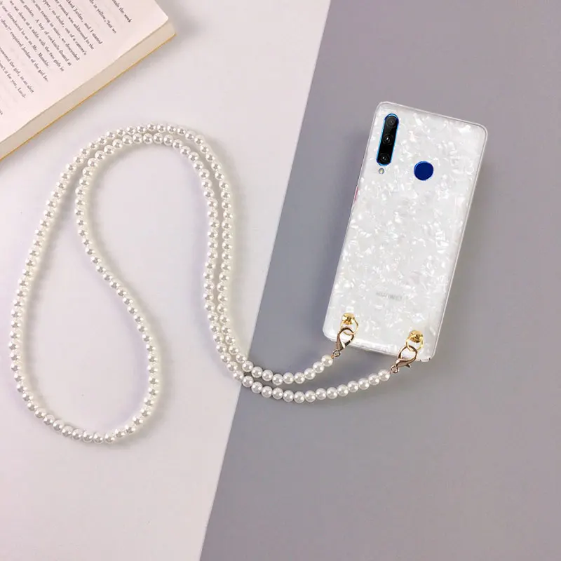 

Honor20 Lite Crossbody Pearl Lanyard Phone Case For Honor 20 Lite Case Chain Cover For Honor 20 Lite MAR-LX1H Case Russian 2020