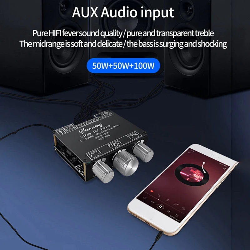 Портативный Удобный канальный Bluetooth усилитель платы 50 Вт x2 + 100 YS-E100H 2 1 Hi-Lo TPA3116