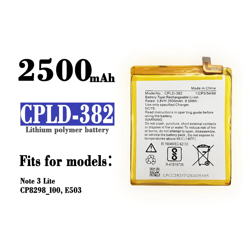 

100% Orginal High Quality Replacement Battery For Coolpad E503 CPLD-382 2500mAh New Built-in Mobile Phone Lithium Batteries