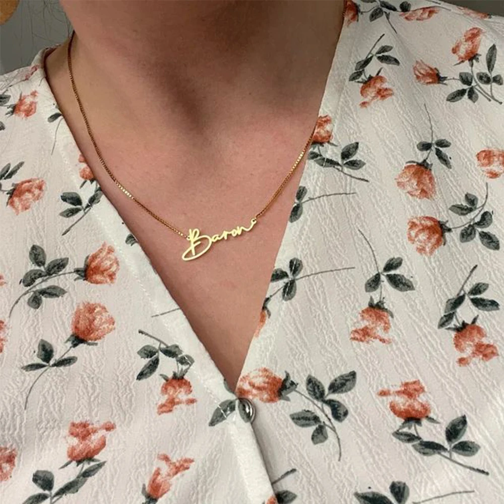 Orazio Customized Name Pendant Necklace Stainless Steel Personalized Letter 14K Gold Chokers Neck Chains High Quantity Jewelry