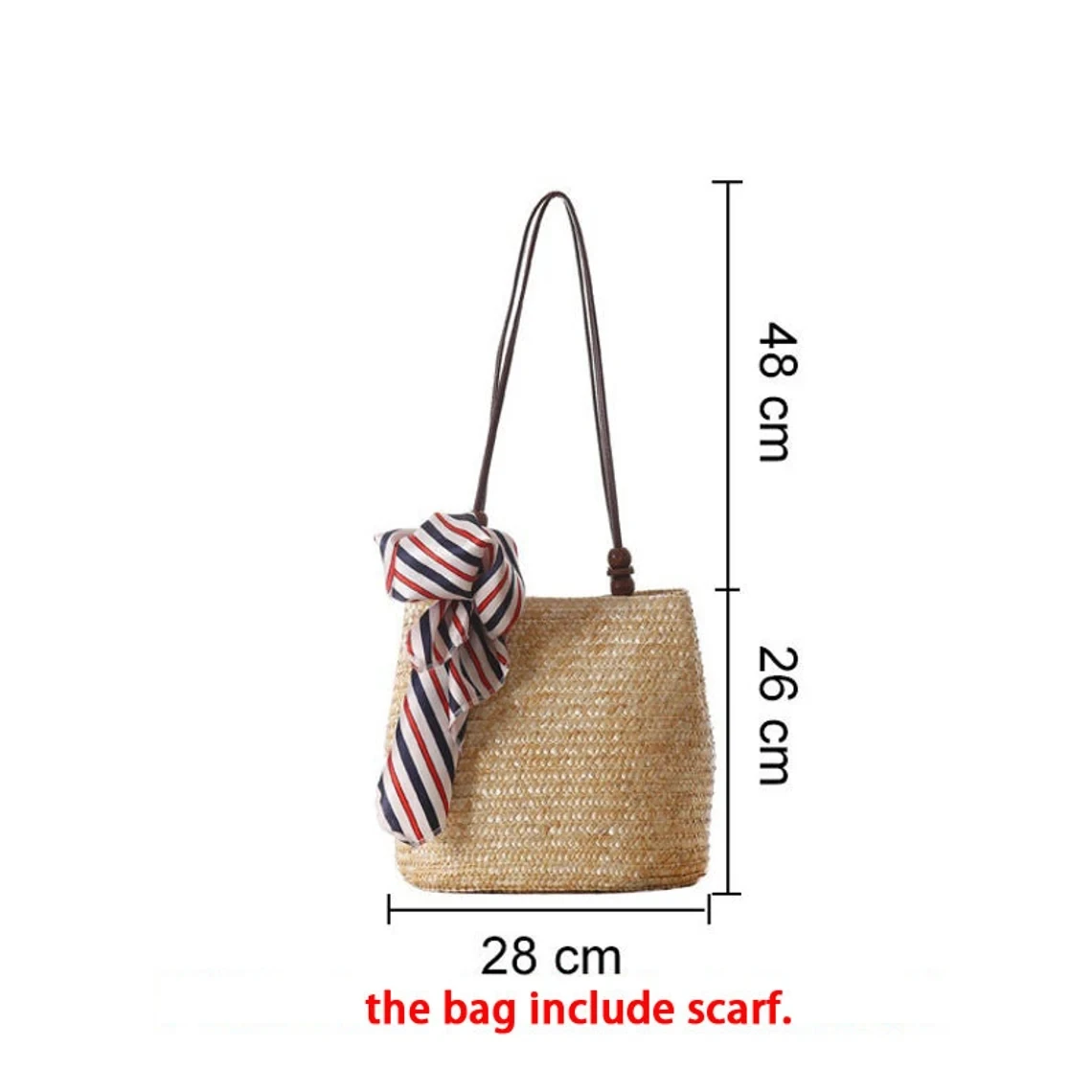 New one-shoulder straw woven bag seaside vacation woven bag straw beach bag