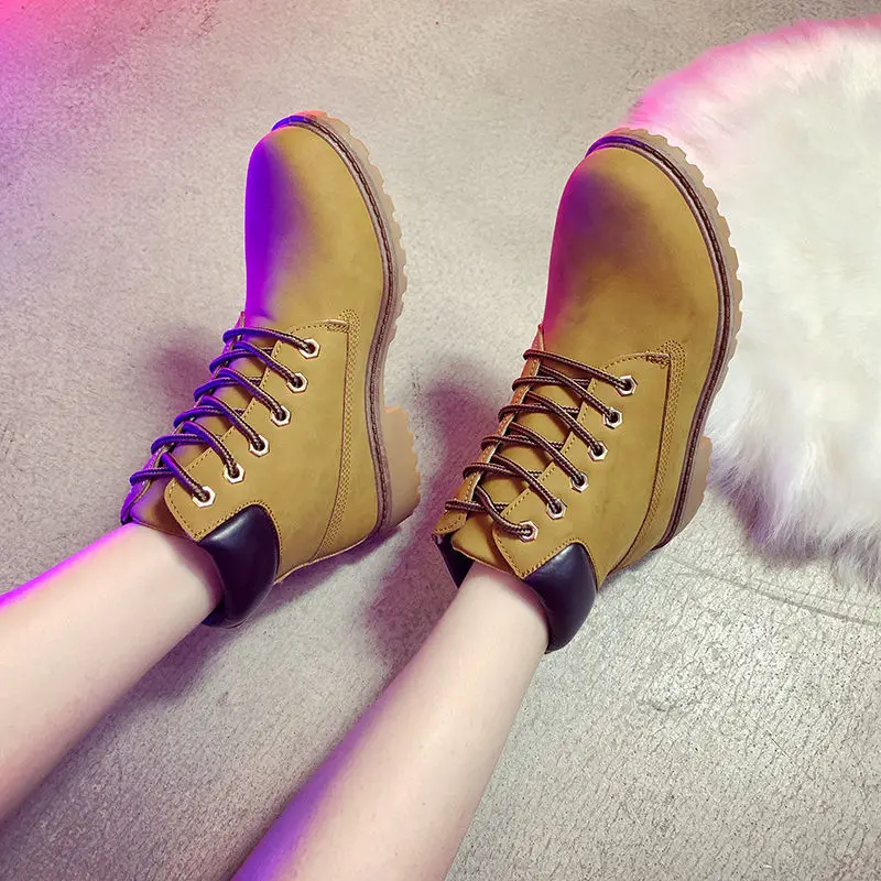 Ankle Boots for Women New Brand Snow Boots Fashion Warm Winter Boots Women Solid Square Heel Shoes Plus Size 36-46 Couple Shoes