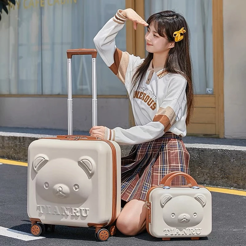 2022 New Kids cartoon suitcase with handbag 20 inch girls trolley suitcase Travel luggage boys fashion rolling luggage