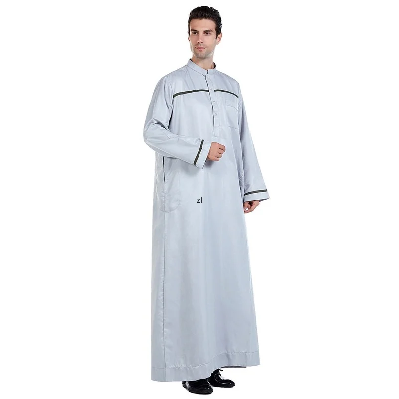 Men's Muslim Robe Daily Casual Commuter Stand Collar Muslim Arab Middle East Men's Robe Africa Business Casual New Fashion 2022