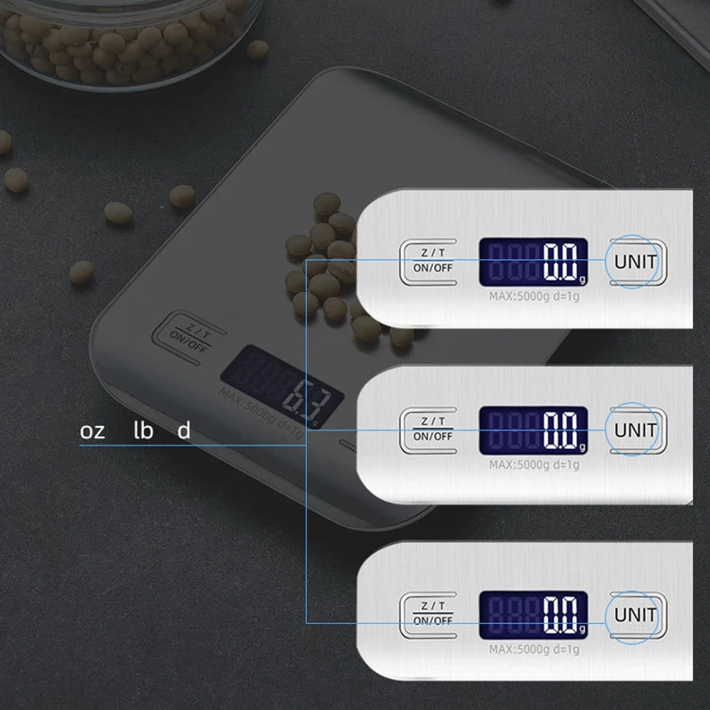 Электронные цифровые кухонные весы 5 кг/1 г 10