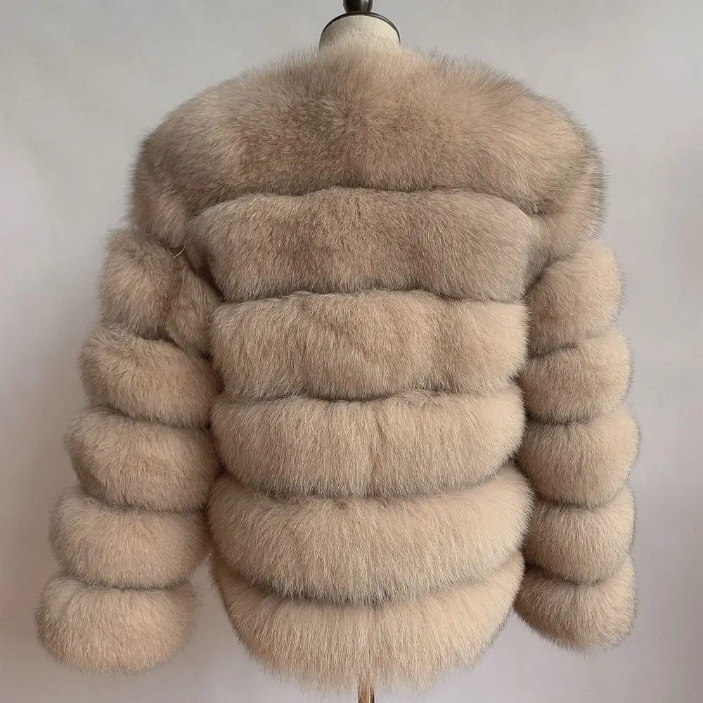 new style real fur coat 100% natural fur jacket female winter warm leather fox fur coat high quality fur vest Free shipping