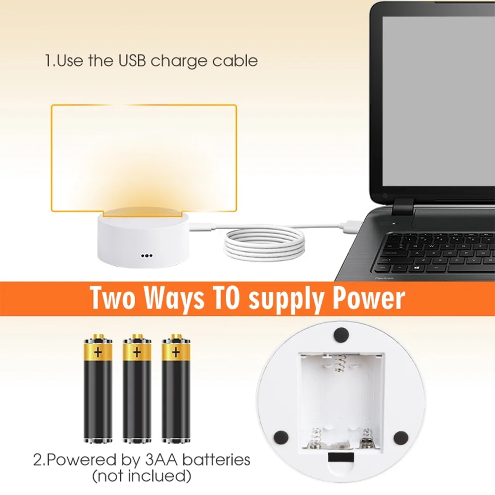 Креативный светодиодный ночник доска памяти с ручкой питание от USB декоративная