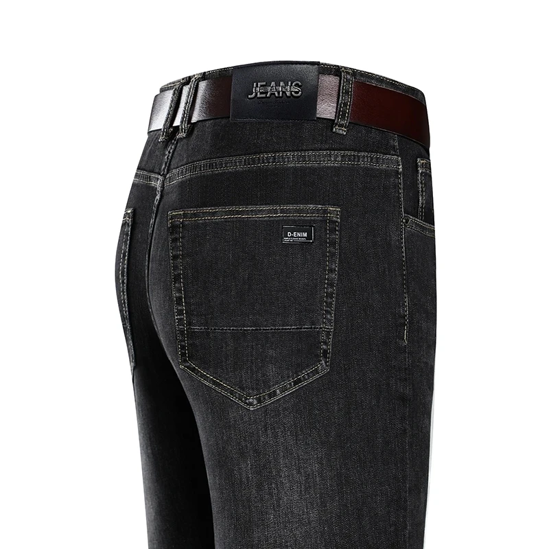 

Джинсы мужские прямые с завышенной талией, классические брюки из хлопка в винтажном деловом стиле, повседневные штаны, весна-осень 2023