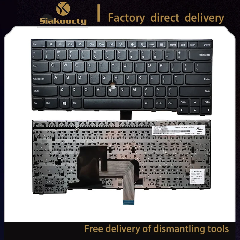 

Siakoocty US Keyboard No Pointer for Lenovo IBM Thinkpad E450 E450C E455 E460 E465 W450