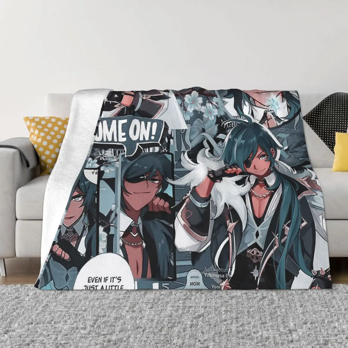 

Genshin Impact Game Blanket Flannel Kaeya Cozy Soft FLeece Bedspread