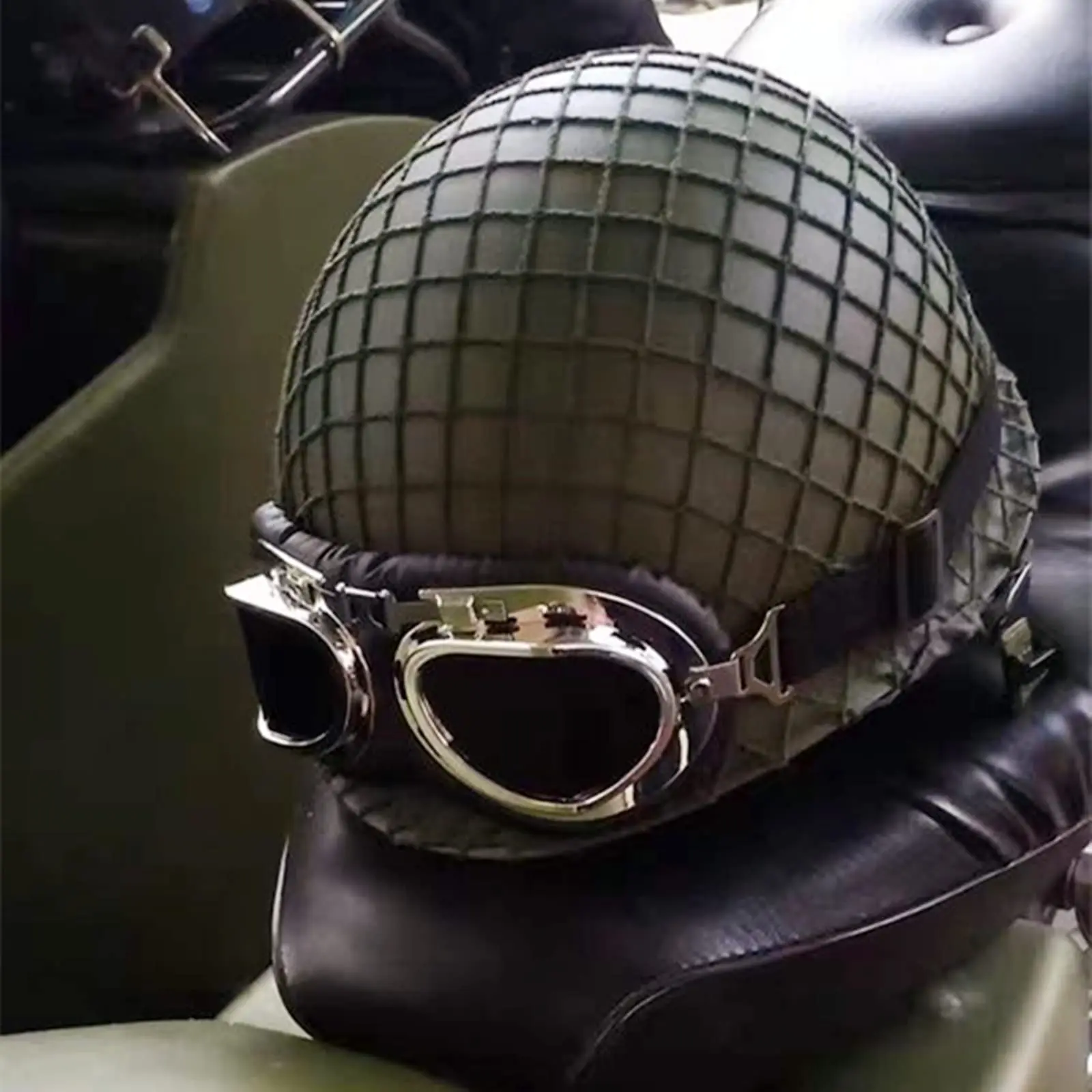 Открытый зеленый шлем WW2 США M1 стальное полевое воспроизведение с сетчатым