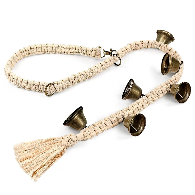 

Дверные звонки для собак, тренировочные дверные звонки для щенков, регулируемые подвесные дверные звонки для собак, плетеные дверные звонки из хлопковой веревки