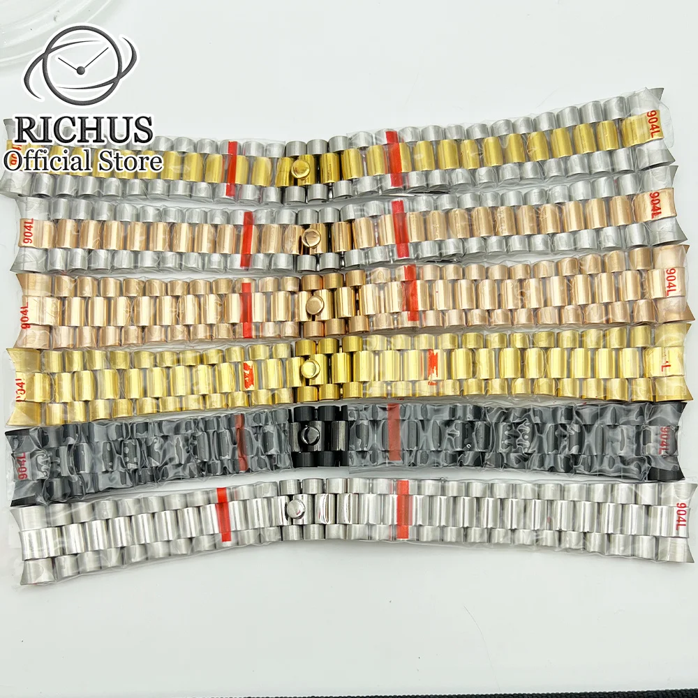 RICHUS 20 мм ремешок для часов серебро золото розовое президента замена твердая