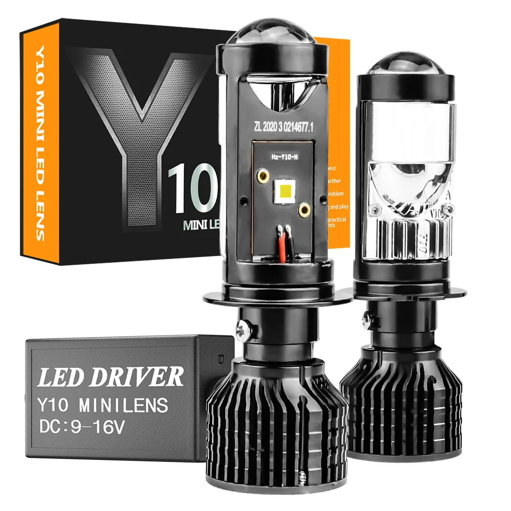 DXZ Car Headlight Mini Lens H4 H7 LED Projector Bulb Canbus Y10 60W 6000K 12000LM 12V Auto Motorcycles HeadLamp High Low Beam