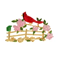 cindy xiang beautiful spring bird and flower pin brooch for women animal design jewelry enamel accessories 2 colors available