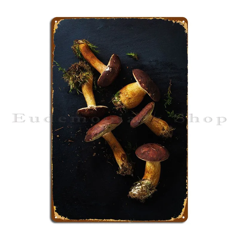 

Wild Mushrooms Metal Plaque Poster Vintage Decoration Pub Plates Designer Wall Decor Tin Sign Poster