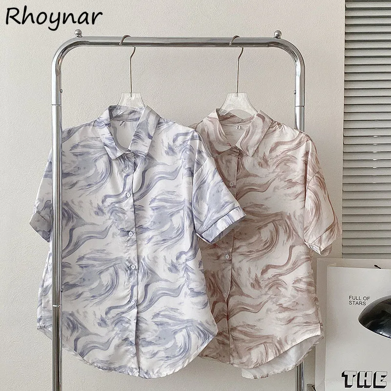 

Shirts Women Summer Chiffon Tie Dye Fashion Casual Beach Korean Style Camisa Female Cool Cozy Streetwear Young Loose Office Chic