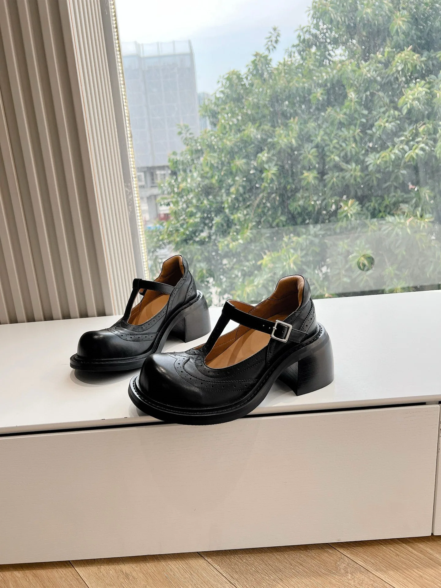 Женские Туфли Мэри Джейн универсальные туфли из натуральной кожи на толстом