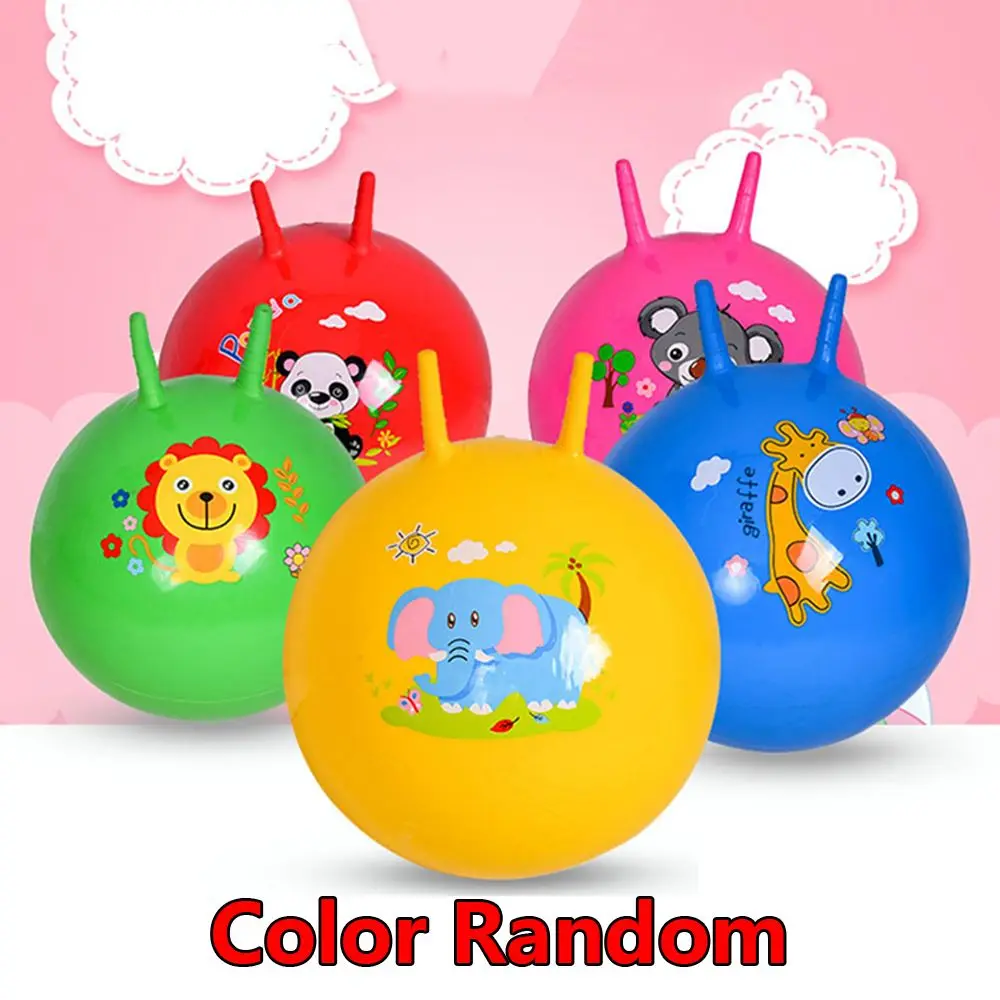 

45cm PVC Inflatable Toys Bouncing Balls High Elasticity Hop Ball with 2 Handles Jump Games Kids Space Hopper Random Color