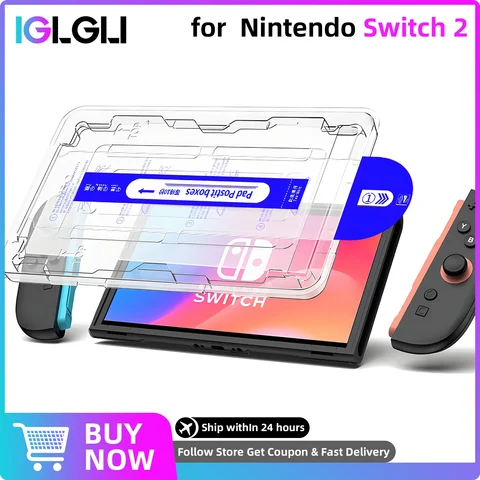 Защитная пленка DUNTIS для Nintendo Switch 2 из закаленного стекла 9H