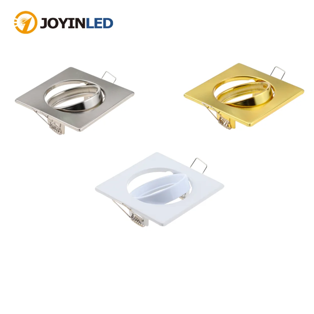 

White Gold Nickel Modern LED GU10 Downlights Recessed Ceiling Lights MR16 Square Minimalist Spotlight Cut Hole 60mm Fitting