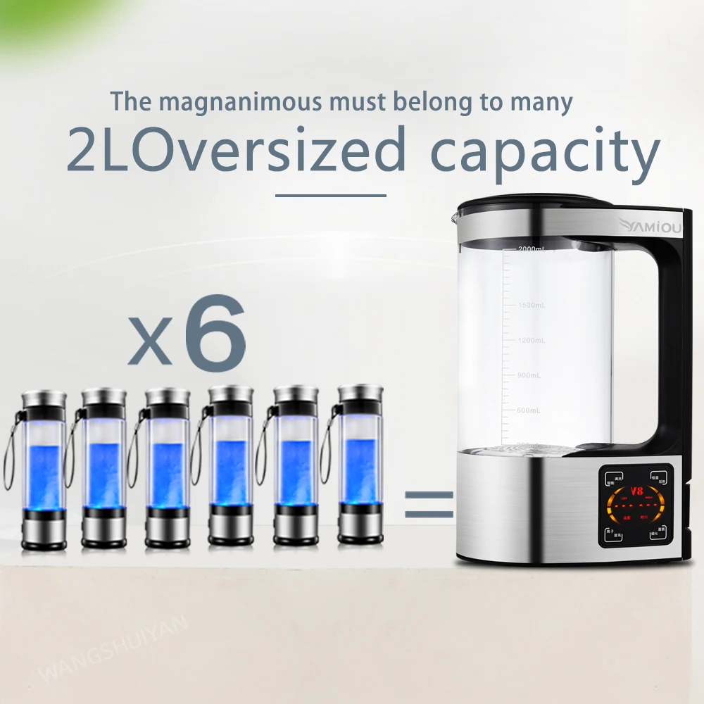 2L Rich Hydrogen Water Generator Kettle Alkaline Water Ionizer Maker Machine Water Filter Hydrogen Water Ionizador 110V/220V