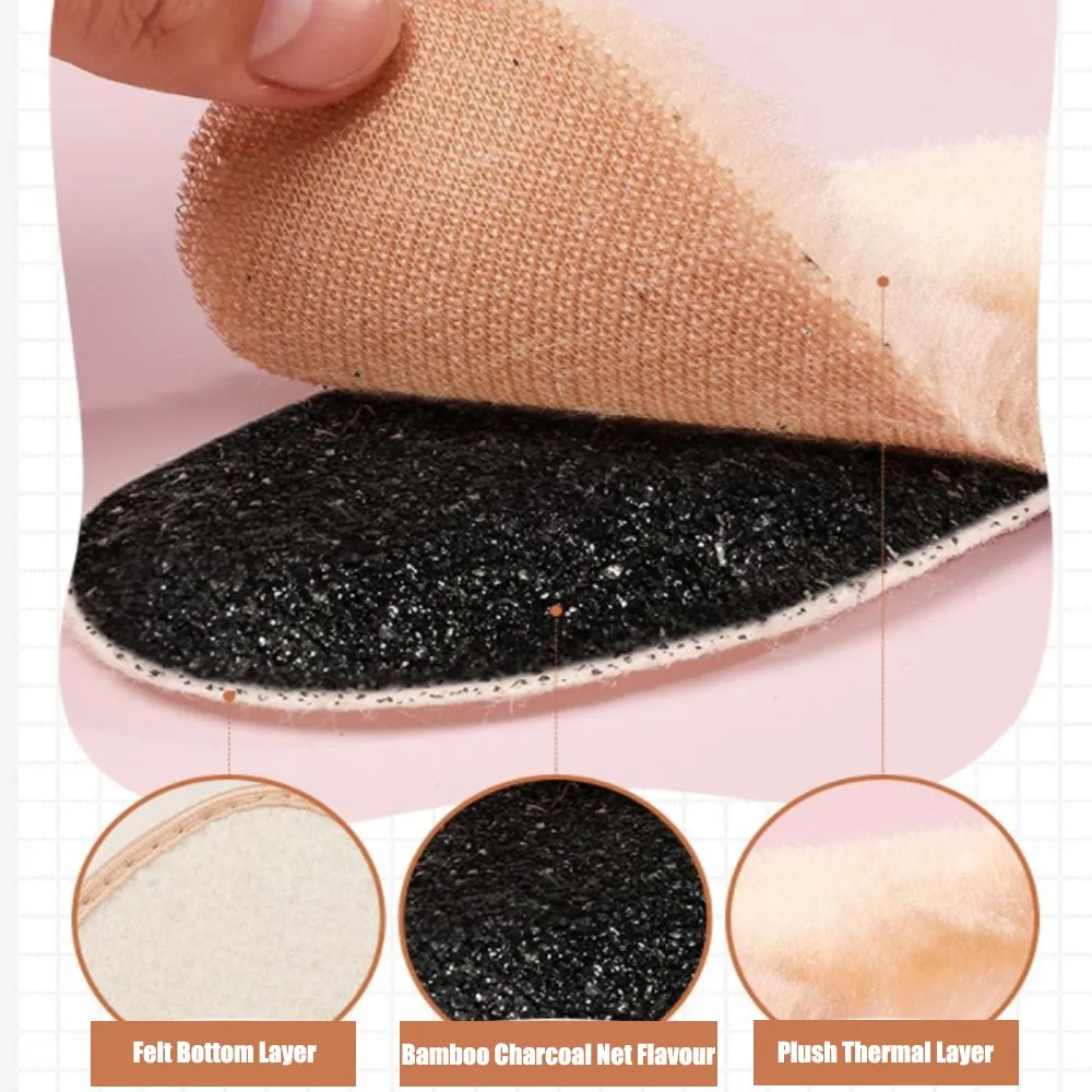 Keep Warm Heated Insoles for Children Feet Warm Insoles for Kids Winter Shoes Sole Imitation Rabbit Thicken Heating Shoe Pads
