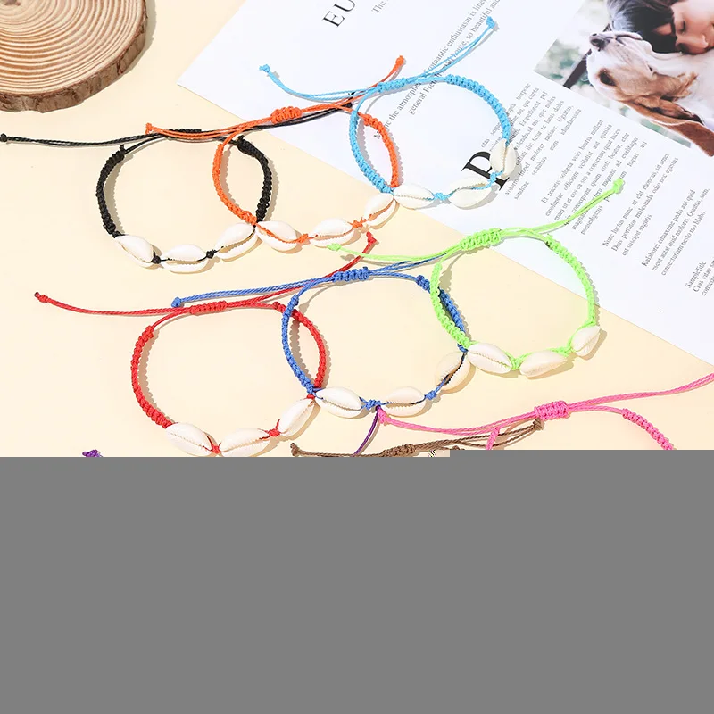 

Charm Bohemia Jewelrys Hand-knitted Beaded Shells Bracelet Women Natural Shell Pearl Accessories Rope Bangles Wristband Jewelry