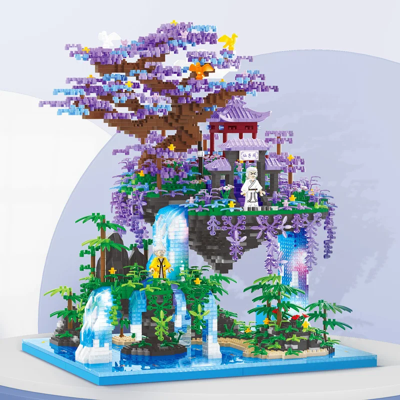 

Фиолетовый сказочный замок Balody Mini Blocks, красивый дом в стиле архитектуры, игрушки для детей, новогодние подарки 16290