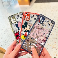 cute minnie mickey for samsung note 20 ultra 10 lite 9 8 m62 m52 m51 m32 j8 j7 j6 j5 plus frosted translucent phone case