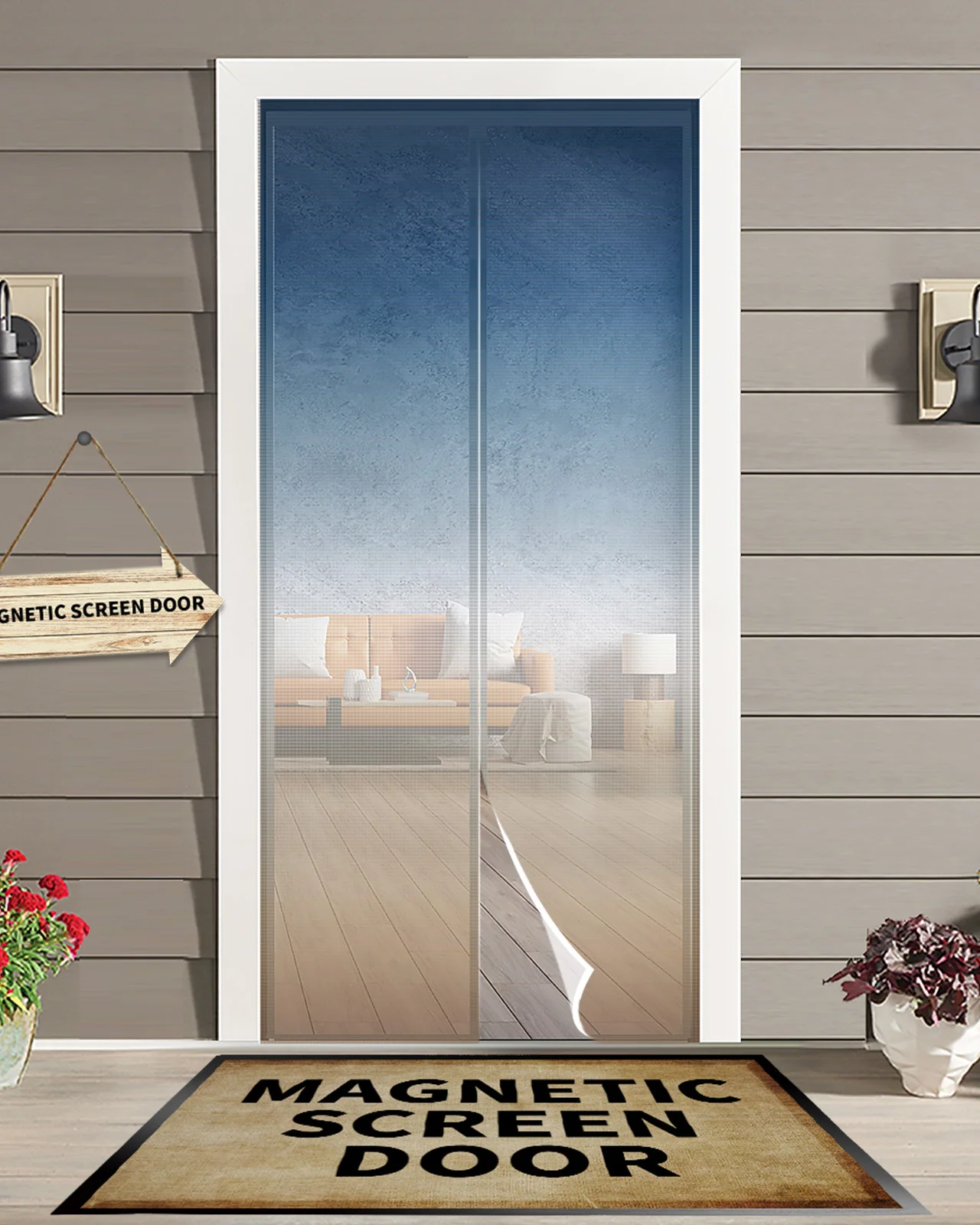 

Синие хаки градиентные Современные магнитные противомоскитные дверные занавески противомоскитные насекомые летающие насекомые занавеск...