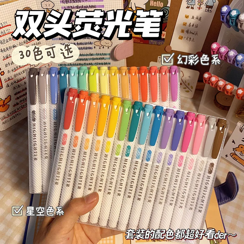 

Marker Pen Wholesale Fluorescent Marker Pens Students Use Hand Account Marker Strokes Key Double Headed Light Colored Zebra Flat