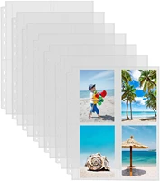 10 pack diy photo page protector plastic clear photo album sleeves for 11 ring binder 249 pockets per page album card book