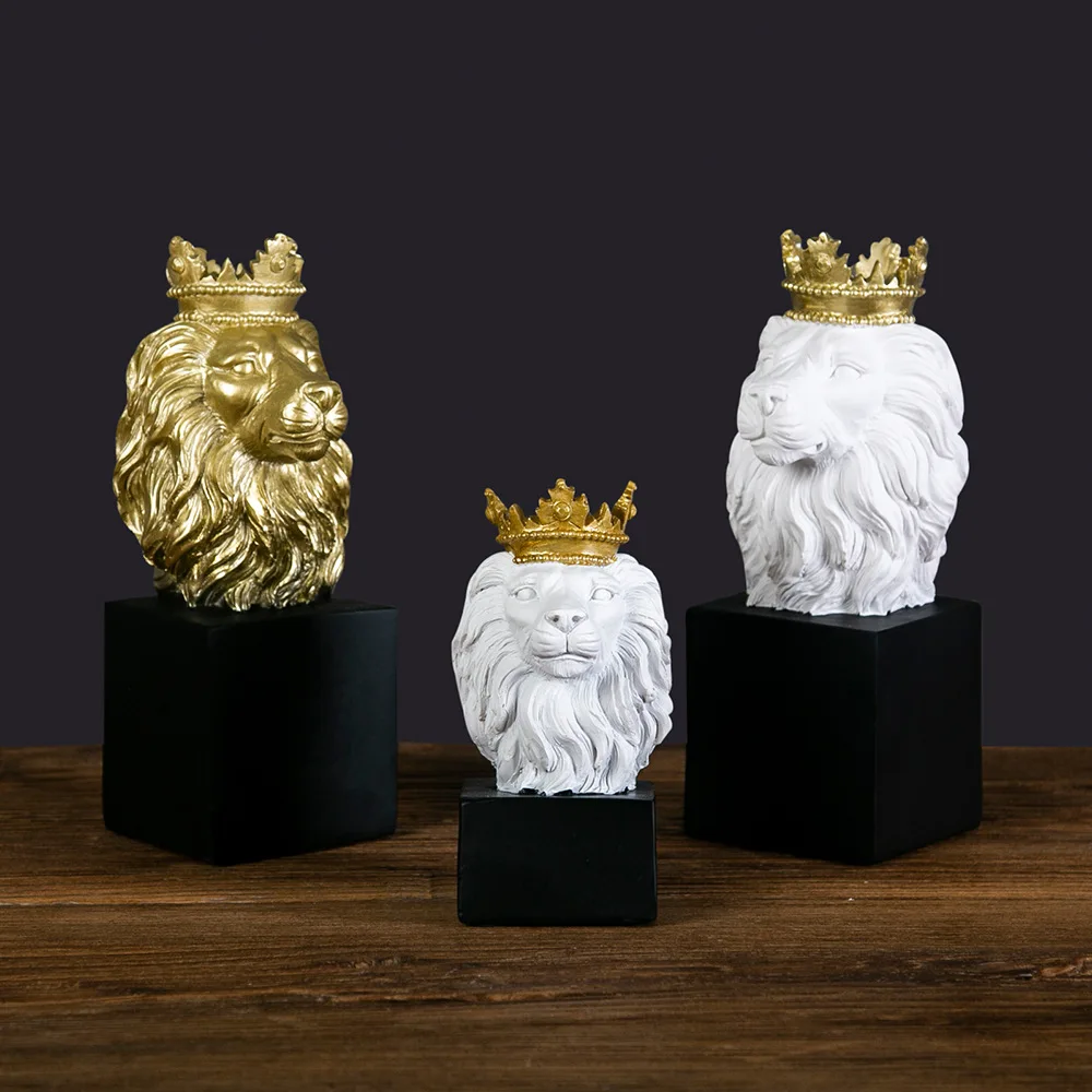 

Lion King Statue Decorative Figurines Home and Garden Decorations Study Living Room Bookshelf Desk Ornaments Best Gifts for Men