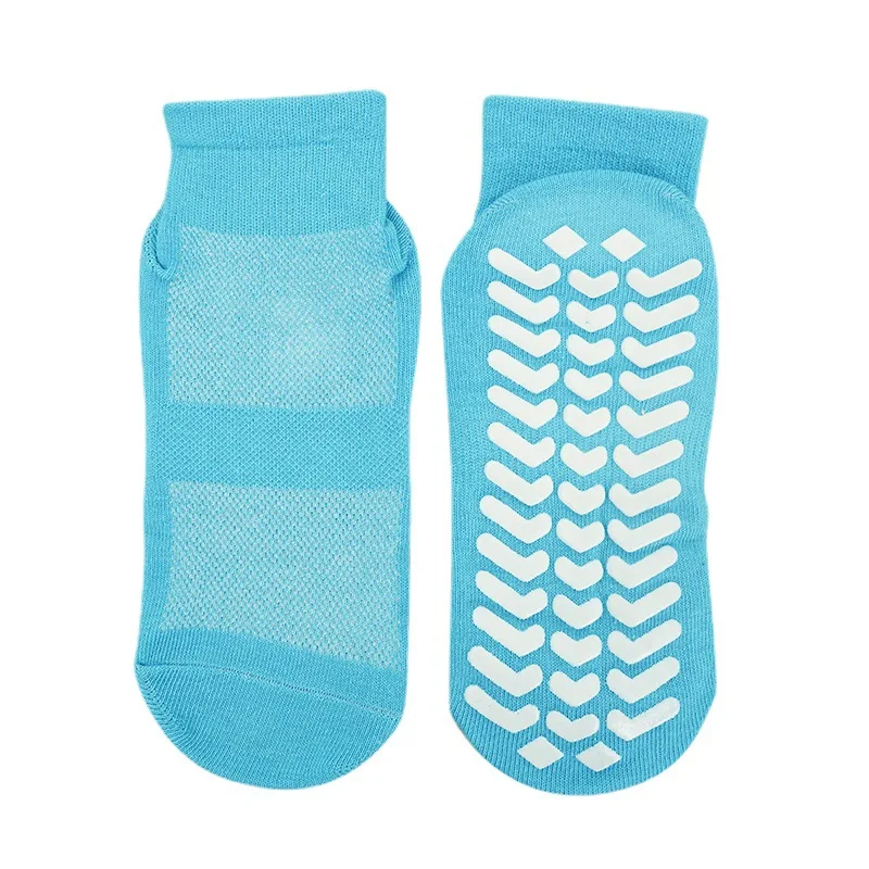 10pairs Trampoline Socks Indoor Non-Slip Sports Yoga Socks Pure Color Thickened Dispensing Women's Mesh Trampoline Socks Cotton