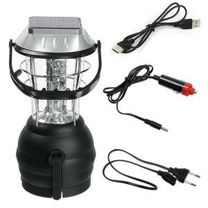 1pc solar camping lantern 36 led light usb phone charger fishing lamp for outdoor hiking emergency lights 3aaa battery lamps free global shipping