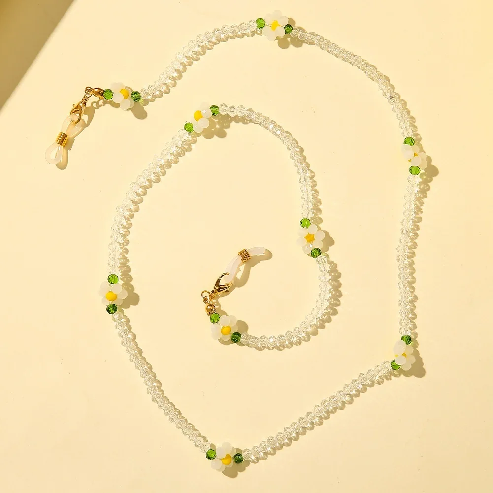 

Crystal Beaded Glasses Chain Bohemian Eyeglass Rope Sunglasses Cord Face Masks Chains Holder Trendy Neck Strap Gift For Women