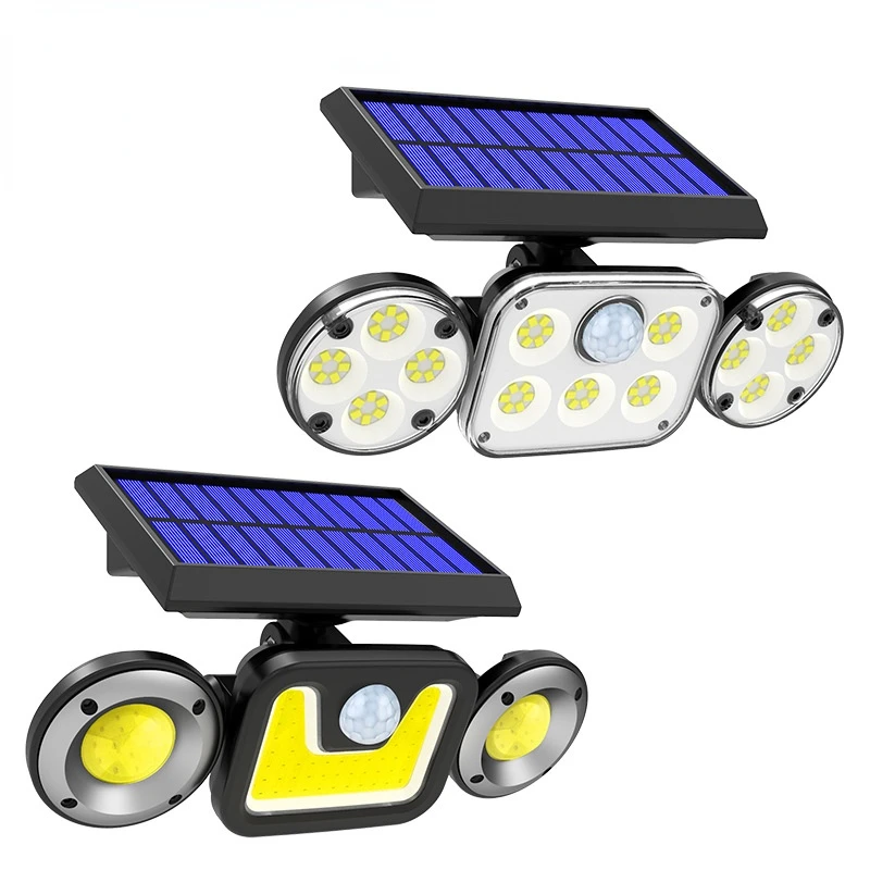 

2020 Manufacturer's New Solar Wall Lamp Led Three Head Rotatable Outdoor Waterproof Human Body Induction Courtyard Street Lamp