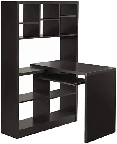 

Home Office, Bookcase, Storage Shelves, Set-up, L Shape, Work, Laptop, Laminate, White Computer Desk Left Or Right Facing Corner